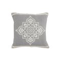 Lr Home LR Home PILLO07658SHK2020 Casual Floral Diamond Medallion Square Throw Pillow with Tufted Border - 24 x 24 in. PILLO07658SHK2020